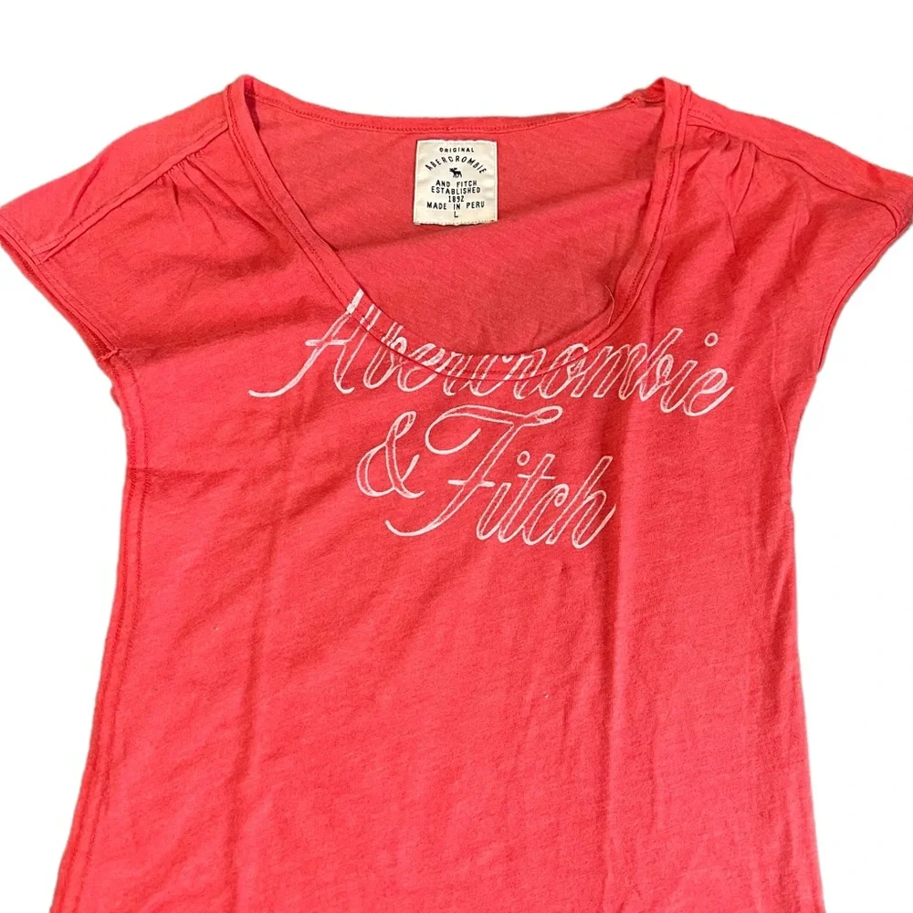 Set Of 2 Vintage Y2K Abercrombie & Fitch Spellout Tops Large L - Picture 3 of 8